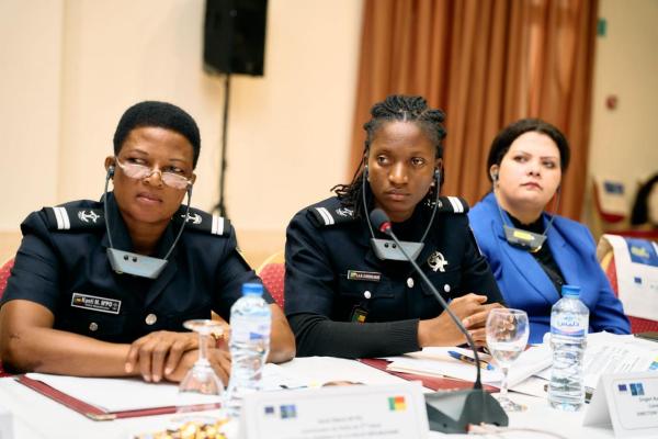 Participants in an event to promote women in the security field